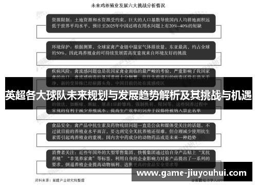英超各大球队未来规划与发展趋势解析及其挑战与机遇